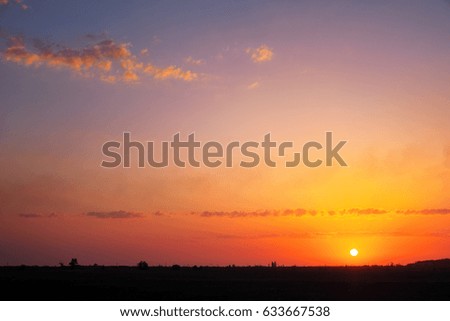Beautiful Deep Colorful Sky With Clouds On Sunset. Concept For Vacation Evening

