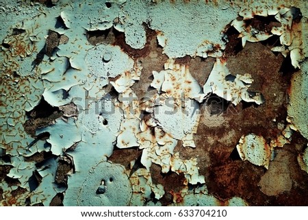 Peeling paint rusting metal rough texture
