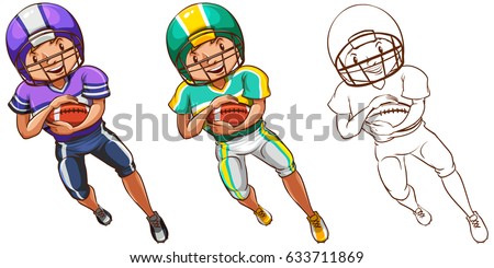 Doodle character for american football player illustration