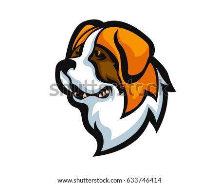 Fierce Angry Dog Character Logo - Saint Bernard