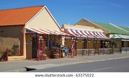 Die Tuyshuise, a collection of renovated craftsmen's houses situated in Cradock, in the Great Karoo, Eastern Cape, South Africa. Royalty-Free Stock Photo #63375022