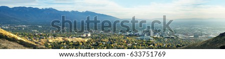 Panorama of Salt Lake City in Autumn, Utah, USA