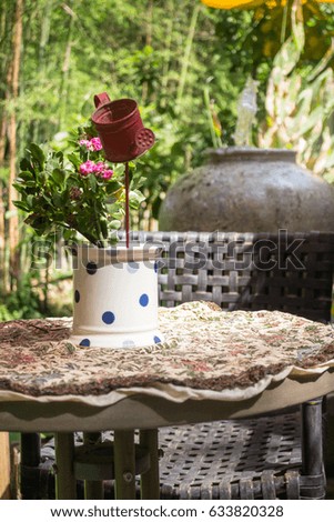 Outdoor Furniture Set For Afternoon Drink, stock photo