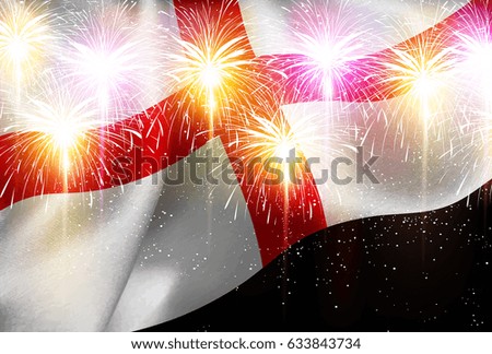 England fireworks national flag background