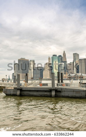 Manhattan skyline with East River - New York.