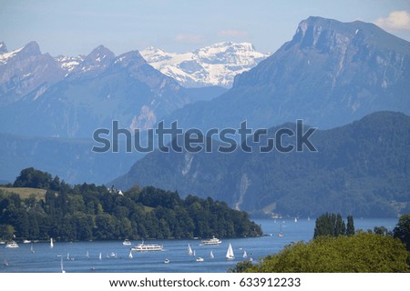 Beautiful view to Lucerne lake, Switzerland