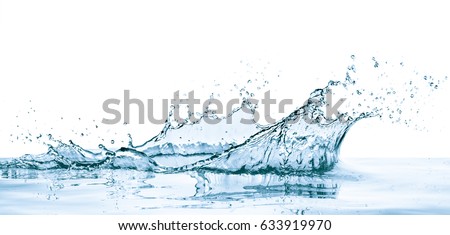 water splash with reflection, isolated Royalty-Free Stock Photo #633919970