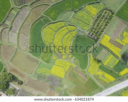 Aerial photography bird eye view of land farmland and nature landscape