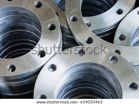 Flanges,welding flange used in industrial water pipes. Royalty-Free Stock Photo #634033463