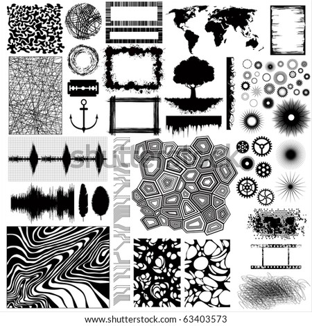 Collection of different vector shapes and patterns for designing Royalty-Free Stock Photo #63403573