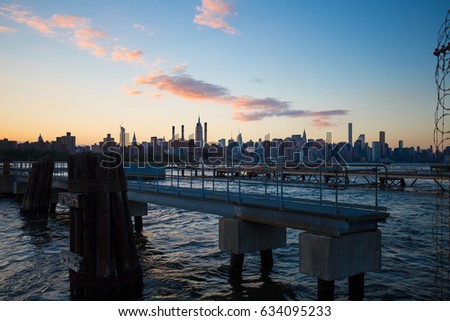 NYC Piers At Dusk