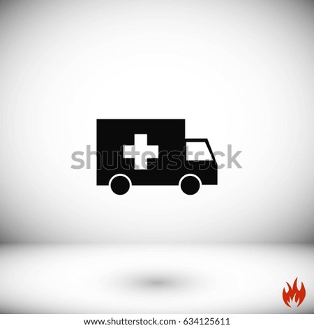 ambulance car icon, flat design best vector icon