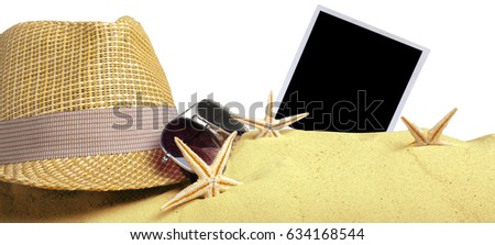 photos on sand background