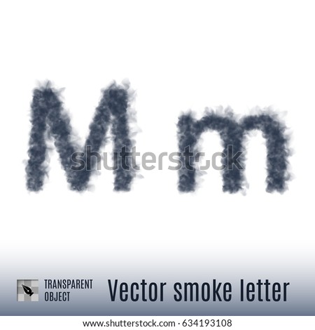 Smoke in Shape of the Letter M on White Background
