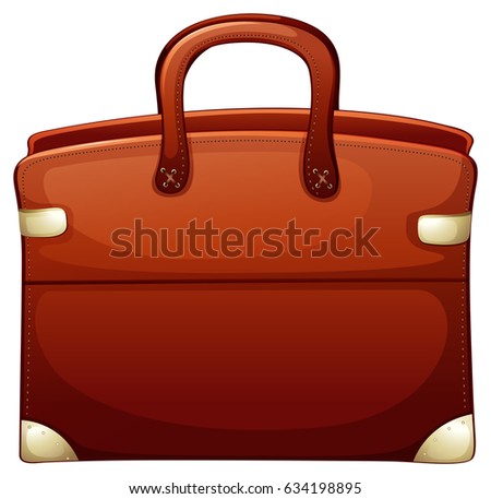 Brown briefcase on white background illustration