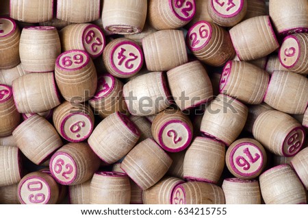 Kegs of lotto wooden many macro photo