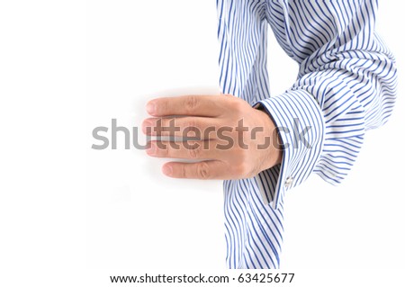Male hand  holding a blank signboard to write it on whatever you want - a series of BLANK SIGNBOARD images.