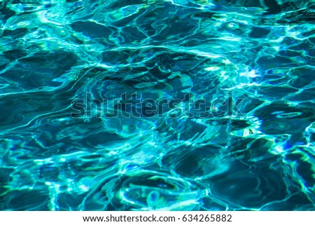 blue water in the swimming pool