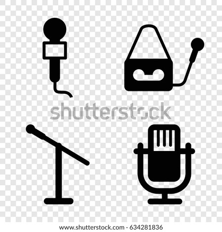 Mic icons set. set of 4 mic filled icons such as