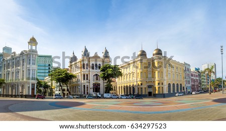 Panoramic view of Marco Zero Square at Ancient Recife district - Recife, Pernambuco, Brazil Royalty-Free Stock Photo #634297523
