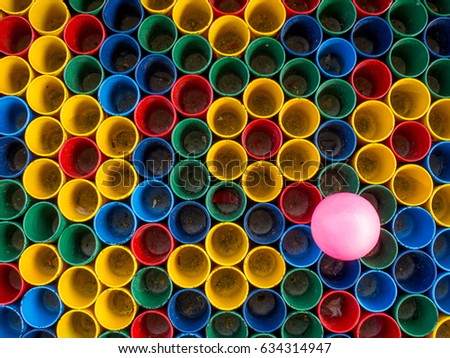 Colorful patterns of PVC plastic pipe cut with copy space for text and background. Abstract pattern plastic pipe.