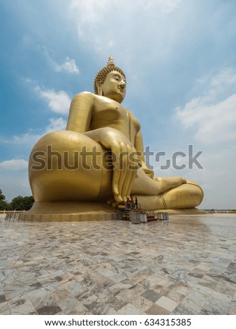 Big Buddha statue, Wat Muang, landmark in Thailand