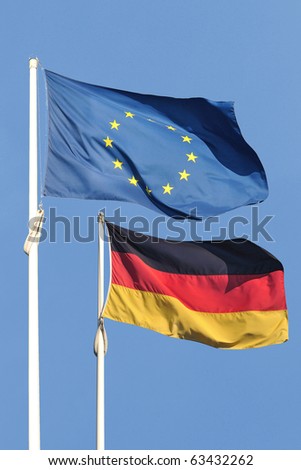 European Community and Germany flags