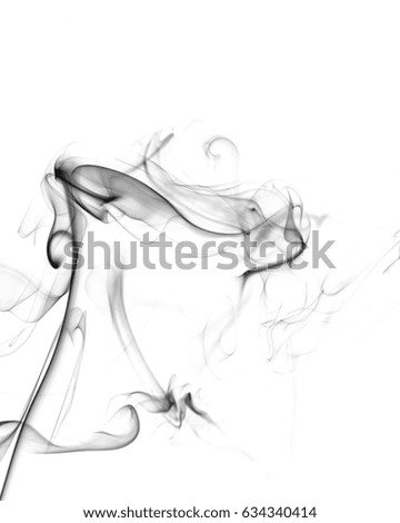 Abstract art. Gray smoke from the aromatic sticks on a white background. Background for Halloween. Texture fog. Design element. The concept of aromatherapy.