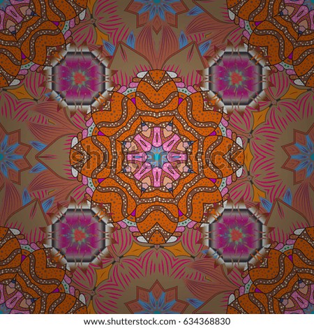 Vintage decorative elements. Abstract Mandala. Oriental colored pattern on red background. Vector illustration. Islam, Arabic, Indian, turkish, pakistan, chinese, ottoman motifs.