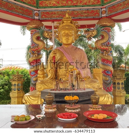 female god statue in Chinese temple , Thailand