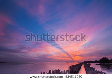 colorful sunset and the sea