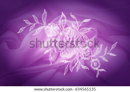 Texture, background, pattern. Silk fabric. Lace fabric. Compiled in Photoshop. Smooth elegant golden silk can be used as a wedding background. Greeting card, designer blank