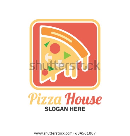 pizza logo with text space for your slogan / tag line, vector illustration
