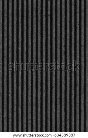 Recycled Black Corrugated Fiberboard Coarse Grunge Background Texture