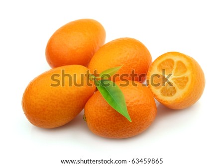 Kumquat on a white background close up