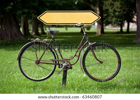 Old bicycle as sign