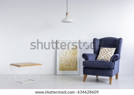 Modern simple design of white and blue lounge