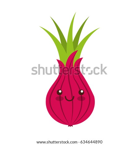 onion fresh vegetable kawaii character