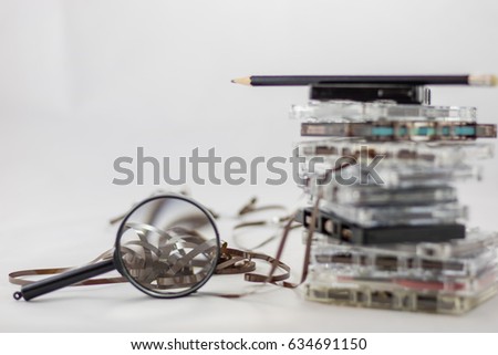 Cassette video player, isolated on white background