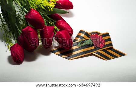Day of victory in world war symbolism ribbon
