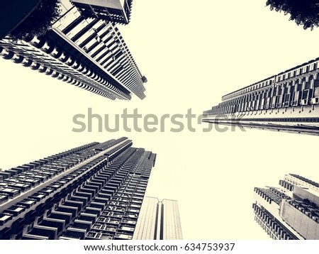 Business Skyscapers Buildings Bottom Up Shot