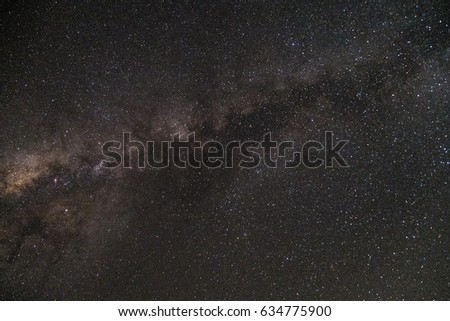 The Milky Way and the night sky have many beautiful stars.