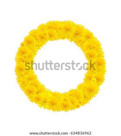 dandelion wreath, isolated on white background