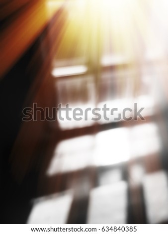 Diagonal rays from window motion blur background