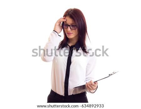 Young businesswoman holding folder