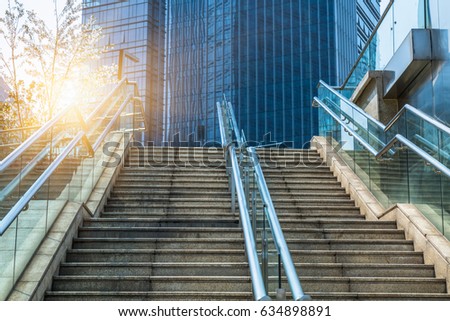 The stairs in the outdoor, urban abstract landscape

