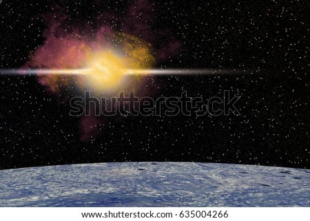 nebula in galaxy with Planetary ground,abstract background.