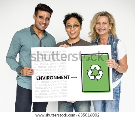 People holding network graphic overlay banner