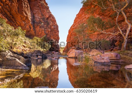 Simpson Gap, 22 km west of Alice Spings, Northern Territory, Australia Royalty-Free Stock Photo #635020619