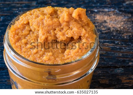 Pumpkin Puree in a Canning Jar
